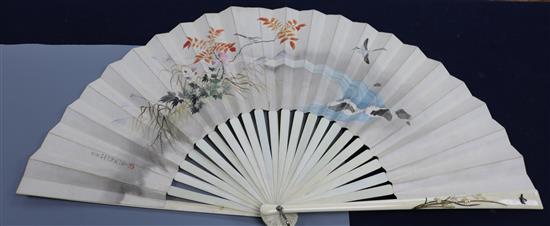 A Shibayama framed fan